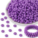 Kovict 300Pcs 12mm Silicone Lentil Beads, Silicone Spacer Beads for Necklace Bracelet Keychain Pens Craft(Purple)