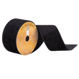 Vickerman 2.5 x 10 Yards Black Velvet Wired Edge Ribbon