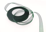 Dxeud Sheer Organza Ribbon (Dark Green, 3/8 x 50 Yards)