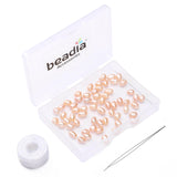 BEADIA Natural Pearl Beads Rice 4-5mm Pink Freshwater Cultured Loose Gemstone Beads for DIY Jewelry Making 13.8''/Strand HQ