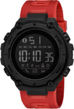 Shocknshop Digital Rubber Sports Stylish Multifunctional Electronic Led Black Dial Red Band Wrist Watch For Men Boys -Wch78 (Red