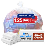 Reli. 40 to 45 Trash Bags Heavy Duty | 125 Trash Bags | Super Sizeable for Serious Garbage Cleanup (Clear)