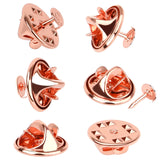 JANYUN 120 Pairs Rose Gold Butterfly Clutch Tie Tacks Pin Back Metal Locking Replacement with 4mm Width Blank Pins for Craft Mak