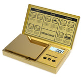WEIGHTMAN Digital Scale Gram, 200g/0.01g Pocket Scale Gold Titanium Plating, LCD Backlit Display, Mini Jewelry Scale with 6 Unit
