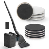 Furniture Lifter Tool + 8-Pack of 3.5 Sliders, Save 80% Effort, Safely and Easily, The Lift and Glide Tool Set for Heavy Furnitu