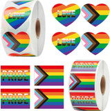 BeYumi 1600Pcs LGBTQ Pride Heart Stickers LGBT Rainbow Flag Stickers Self Adhesive Gay Pride Decal Waterproof Stickers for Trans