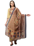 Anni Designer Women'S Cotton Straight Solid Kurta With Palazzo & Dupatta (Reema Beige-Jan15_Xl_Beige_X-Large),Chiku,XL