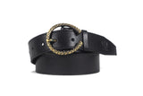 Urbanity WomenS Horse Shoe Antique Buckle Pu Leather Waist Belt (32, Golden)