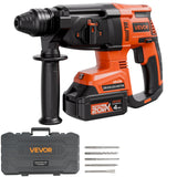 VEVOR 1 SDS-Plus Rotary Hammer Drill, 20V Brushless Cordless SDS Hammer Drills, 4.0Ah Lithium-Ion Battery Powered,3.0A Fast Char