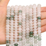 BONNY BOXX 1 Strand Natural 5 * 8mm Iceberg Jade Rondelle Beads, Natural Abacus Disk Stone Beads Loose Spacer Gemstone for DIY B