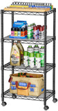 SINGAYE 4 Small Wire Shelves Kitchen Pantry Close Home Organizers and Storage Bathroom Shelf Laundry Room Organization Adjustabl