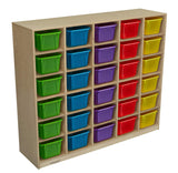 Childcraft Mobile Cubby Unit, 30 Translucent Color Trays, 47-3/4 X 13 X 42 Inches
