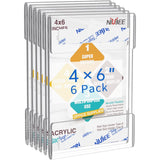 Niubee 4 x 6 inch Wall Mount Acrylic Sign Holder with Double Sided Adhesive Tape for Office, Home, Store, Restaurant, No Drillin