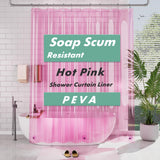 AmazerBath 72x78 Long Shower Curtain Liner, Clear Pink Plastic Shower Curtain Liner, Waterproof PEVA Shower Liner, Cute Lightwei