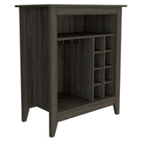 Tuhome Essential Bar Cabinet, One Open Shelf, Six Built-In Wine Rack, One Drawer -Espresso