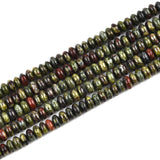 155pcs 4x2mm Natural Dragon Blood Jasper Disk Rondelle Spacer Stone Semi Precious Gemstone Loose Beads for Jewelry Making 15 Inc