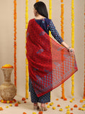 Gosriki Women'S Rayon Blend Straight Printed Kurta With Pant & Dupatta (Masumi Blue-Vks01-Gs_4Xl_Blue_Xxxx-Large),Blue,4,B0DK9PTM83