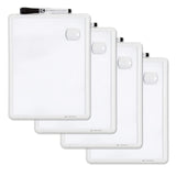U Brands Contempo Magnetic Dry Erase Board White Board Bundle, 8.5x 11 , White Modern Frame, Includes 4 Boards, 4 Markers,