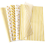 SANNIX 100 Sheets Gold White Tissue Paper Gold Dots Stripes Waves Print Bulk Gift Wrapping Paper for Gift Wrapping DIY Crafts Bi