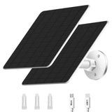 2PC Solar Panel for Security Camera Outdoor, 5W Solar Panel Charger Compatible with Rechargeable Battery Powered Camera, with 9.