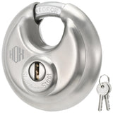 Heavy Duty Padlock with Key - 70mm Stainless Steel Commercial Discus Keyed Lock, High Security, 1 Pack