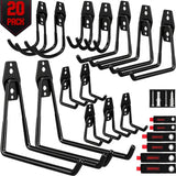 20 Pack Heavy Duty Garage Storage Hooks with Extension Cord Organizer, Solid Steel Wall Mount Hook Set with Anti-Slip Coating Ut