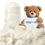 Wesnoy 500g/1.1lb Cotton Stuffing for Stuffed Animals Soft Pillow, Natural Cotton Fiber Filling Batting, for Toys, Cloud Decorat