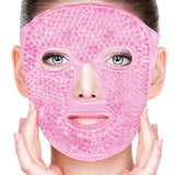 R Rich Olive Ice Gel Face Mask, Hot & Cold Therapy, Gel Beads, Pink, Reusable, For Puffy Eyes, Dark Circles, Headache Relief