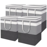 HomeHacks 4-Pack Large Laundry Basket, Waterproof, Freestanding Laundry Hamper, Collapsible Tall Clothes Hamper with Extended Ha