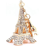 Young & Forever Gift Rhinestone Eiffel Tower Keychain For Women Lucky Crystal Personalized Key Ring Bag Charms, Black