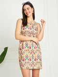 Modeve Women Multicolor Sleeveless A Line Dress Multi 3 Xl