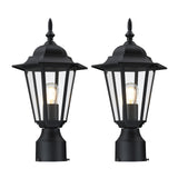 GRUENLICH Outdoor Post Lighting Fixture Pole Lantern, E26 Medium Base Max 60W, Aluminum Housing Plus Glass, Bulb Not Included, B