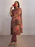 Libas Women'S Silk Blend Kurta Set (400294 Brown L