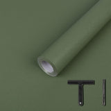 LXCREAT Green Wallpaper Peel and Stick Matte Solid Color Removable Self Adhesive Renter Friendly Wallpaper, Vinyl Film Waterproo
