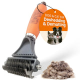 GoPets 2-Sided Dematting & Deshedding Comb for Dogs & Cats, Versatile Undercoat Detangler Brush for Shedding, Matted Hair & Fur