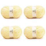 BATELO Velvet Chenille Yarn for Crocheting & Knitting 1440 Yards, Soft Thick Fluffy Bulky Blanket Yarn, 4 Pack of 10.5oz (Yellow