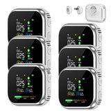6-in-1 Safety Detector with Large LCD Display - Plug-in Alarm for Homes and RVs, Magnetic Battery Base, Temperature and Humidity