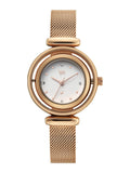 Fastrack Vyb Celeste With Quartz Analog White Dial Rose Gold Stainless Steel Strap Watch For Girls - Fv60118Wm01W