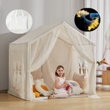 Play Tent for Kids with Star Lights, Large Kids House Indoor & Outdoor, Castle Tent for Girls Decorated Sequin Sparkle Stars, Pl