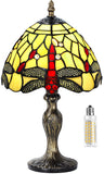 MIAOKE Stained Glass Table Lamp,Stained Glass Crystal Bead Style Table Light,Handmade Desk Bedside Night Light,Antique Art Craft