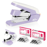 Deli Effortless Desktop Stapler, Heavy Duty Stapler, 40-50 Sheet Capacity, One Finger, No Effort, Includes 1500 Staples & Staple