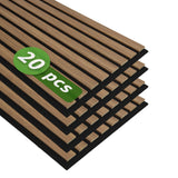 Art3d 20-Pack 12 x 24 Soundproof Wood Slat Panels, 40 sq.ft Acoustic Wall Panels, 3D Wall Panels with Wood Slat Design, Decorati