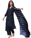 Gosriki Women'S Rayon Viscose Straight Bandhej Printed Kurta With Pant & Dupatta (Baghira Grey-Vks05-Gs_Xxl_Grey_Xx-Large),Grey,2,B0F8QC6YQ9