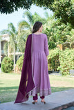 Gosriki Women'S Rayon Blend Solid Anarkali Kurta With Pant & Dupatta (Kuspari Lavender-Vks01-Gs_Xl_Lavender_X-Large),LAVENDER,,B0DRNMXWCN