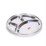 Sumeet Stainless Steel Round 4 in 1 Compartment Lunch/Dinner Plate 1Pc, 30.3cm Dia, Silver