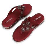Ortho Joy Doctor Fancy Footwear For Women || Orthopedic Women'S Fancy Slipper/Sandal For Women,Maroon,6,B0CS3CQHVS