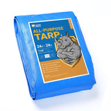 GUARD SHIELD Blue Tarp Waterproof 24x24 Feet Medium Duty All Purpose Poly Tarps Cover 7mil