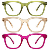 AIMISUV Reading Glasses for Women Men - Blue Light Blocking Magnifying Readers,Oprah Square Anti-Glare Computer Eyeglasses(Clear
