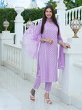 Anni Designer Women'S Cotton Blend Straight Printed Kurta With Pant & Dupatta (Spp-Purple_Xxl_Purple_Xx-Large),Purple,2XL,Cotton Blend,Regular,Dupatta