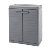 Gracious Living MaxIt Heavy Duty Premium Base Cabinet with 2 Adjustable Metal Shelves for Garage, Basement, or Utility Room Stor
